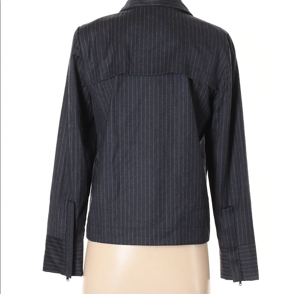 Kal Rieman Pin-Striped Blazer With Front Pockets - Picture 2 of 3